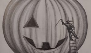 Spooks and Sketches (Pencil on paper, responding to day 27 inktober prompt "Massive")